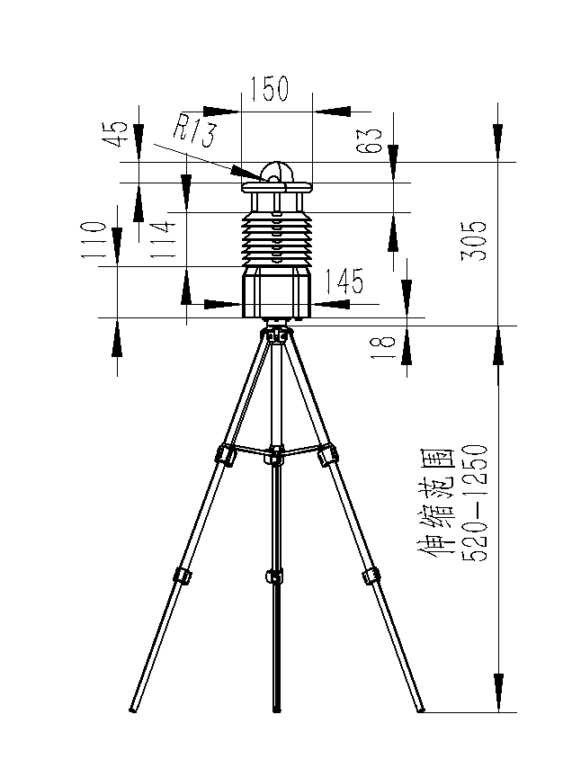 便携式小型气象站尺寸图
