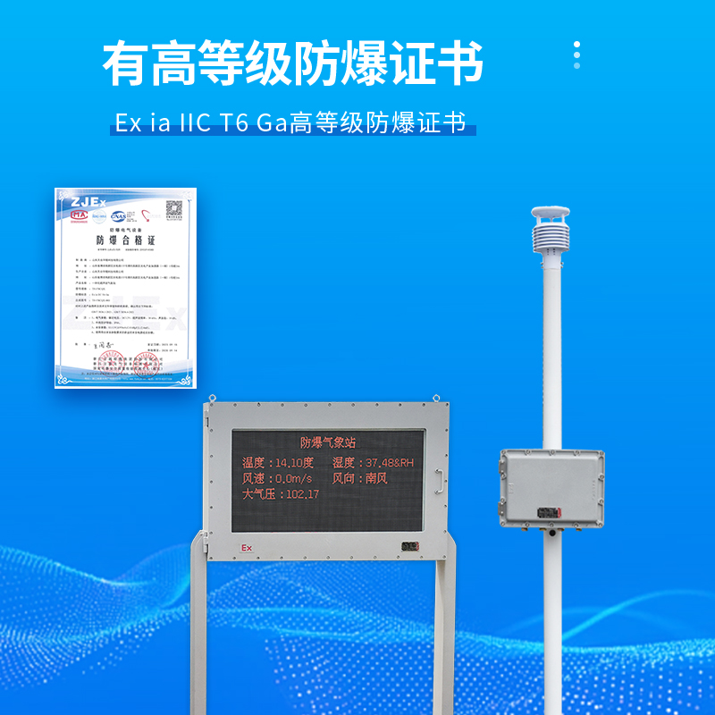 防爆自动气象站证书